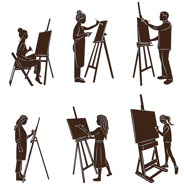 silueta de personas dibujadas en un vector de fondo blanco