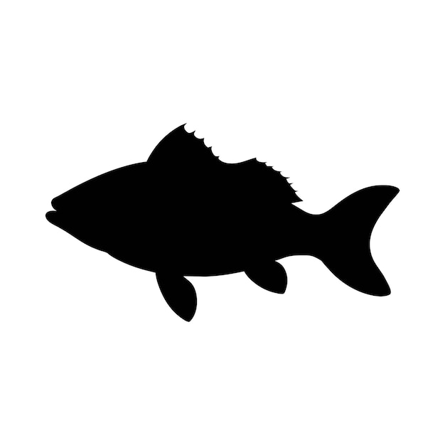 silueta de un pez bajo en blanco