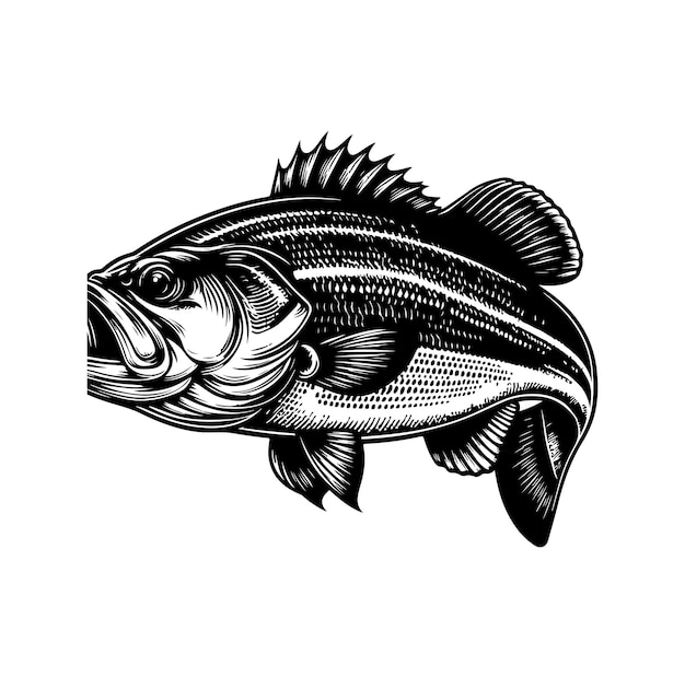 silueta de pez bajo ilustración vectorial de pez salto
