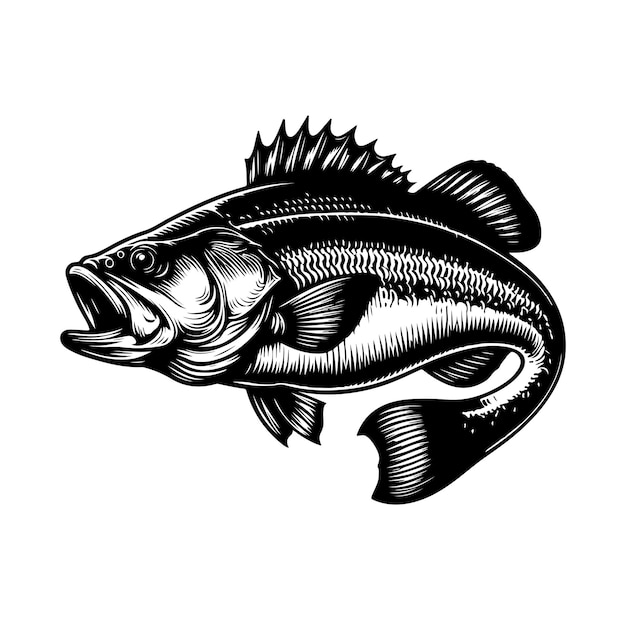 silueta de pez bajo ilustración vectorial de pez salto