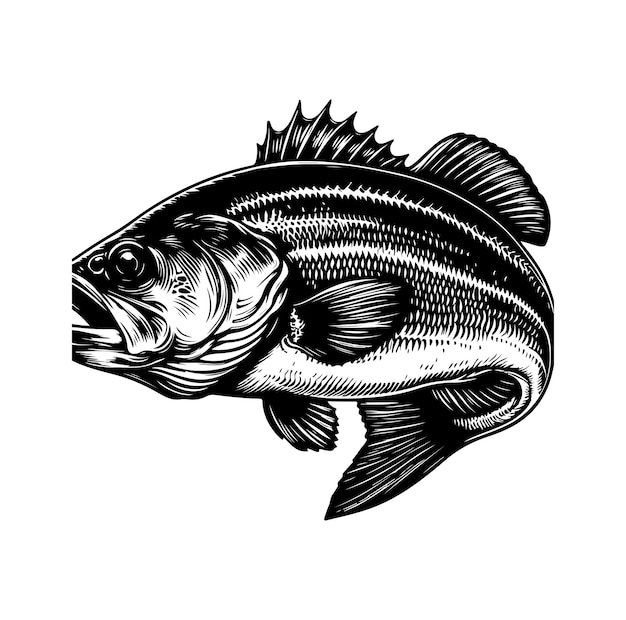 silueta de pez bajo ilustración vectorial de pez salto