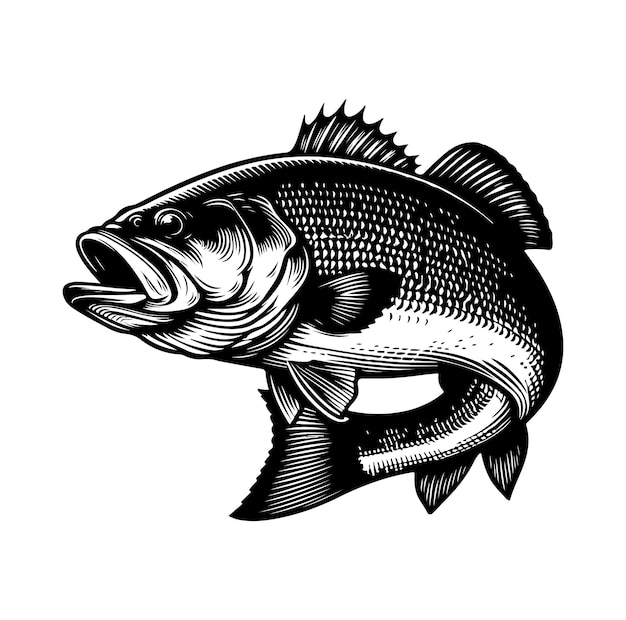 silueta de pez bajo ilustración vectorial de pez salto