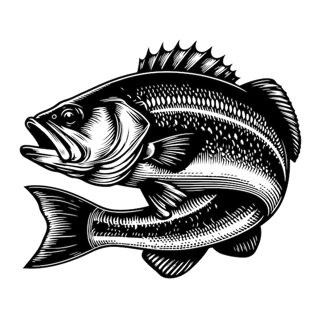 silueta de pez bajo ilustración vectorial de pez salto