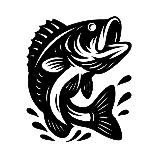 Silueta del pez bajo saltador