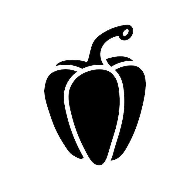 Silueta de pimienta dulce sobre un fondo blanco Icono vectorial de pimiento de campana