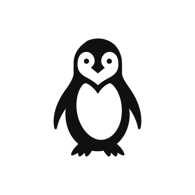Silueta de pingüino en estilo gráfico en negrita
