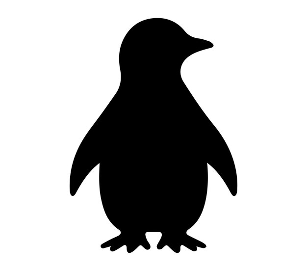 Silueta de un pingüino perfecta para pegatinas y logotipos