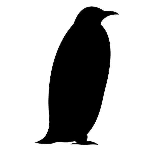 Vector silueta de pingüino de vector aislado sobre fondo blanco