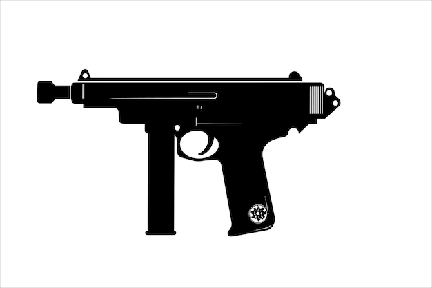 silueta de una pistola ametralladora ligera