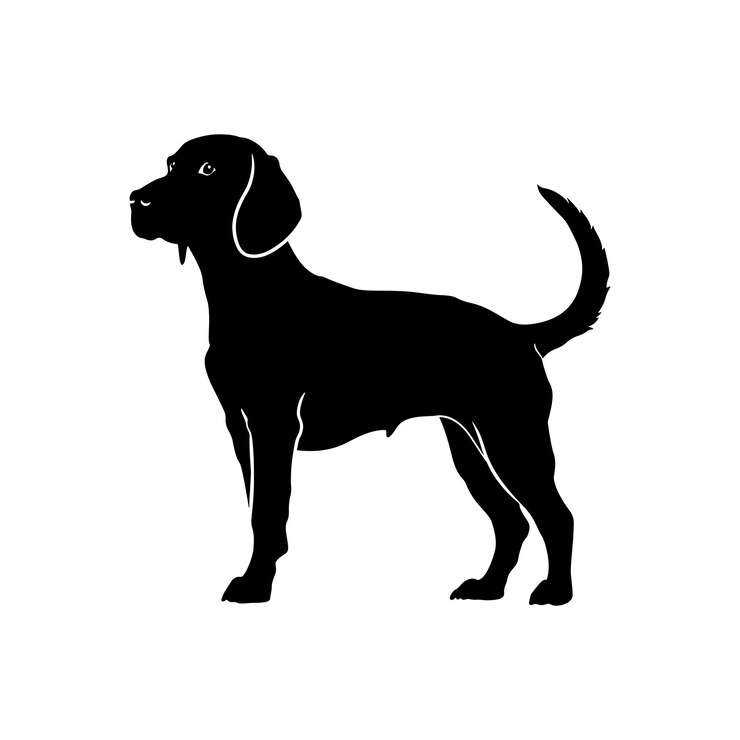 Vector silueta plana del perro