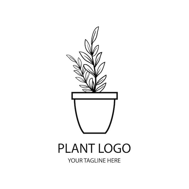 Silueta de planta en blanco y negro