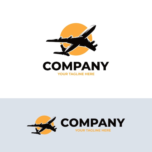 Silueta de la plantilla de diseño del logotipo del avión