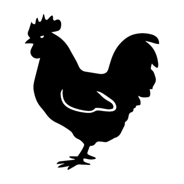 silueta de pollo sobre un fondo blanco