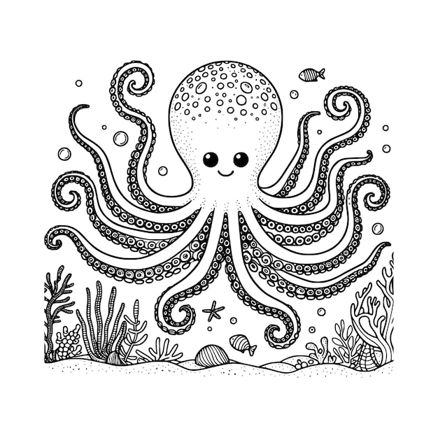 silueta de pulpo