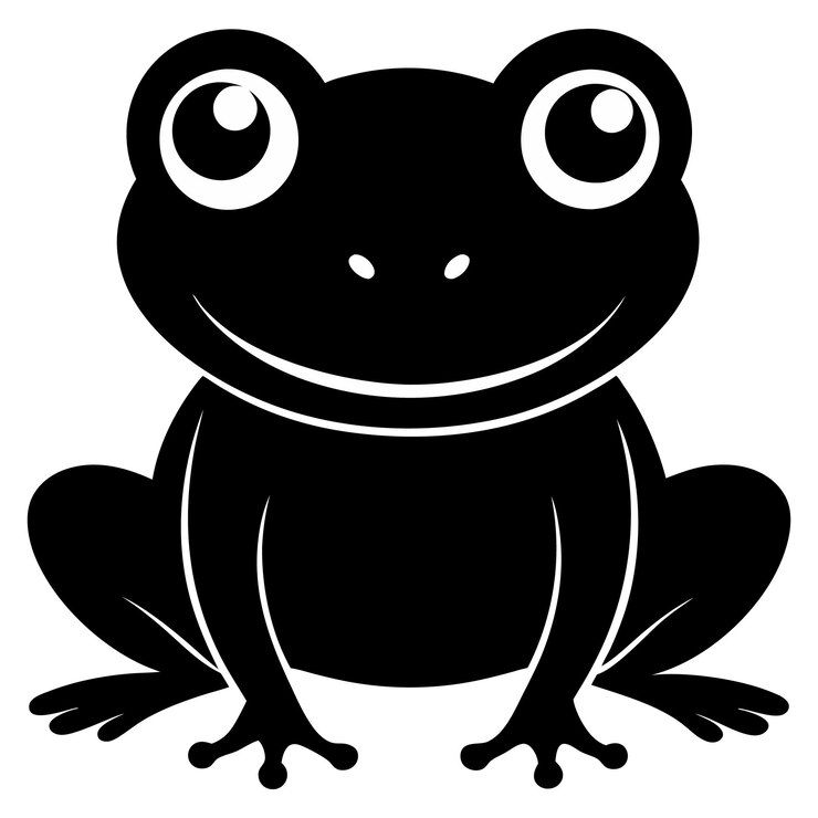 Silueta de rana dibujada a mano