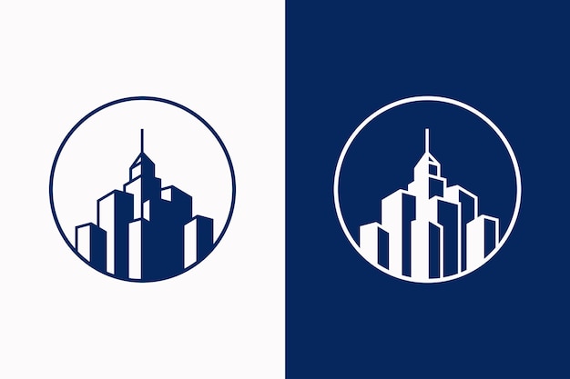 silueta rascacielos logotipo edificio moderna empresa de tecnología de negocios