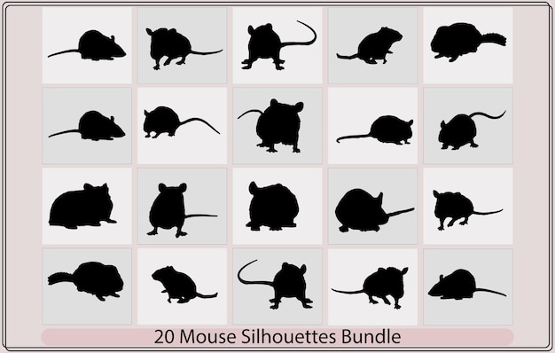 Silueta de rata y ratónsilueta de una rata realistasilueta vectorial del ratónsilueta de ratones