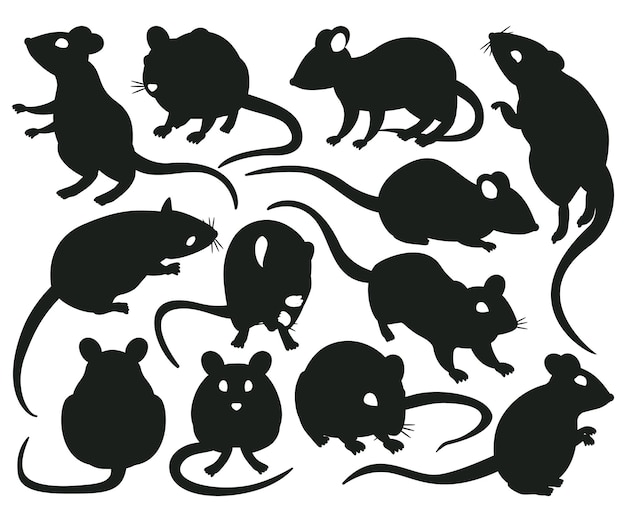 La silueta del ratón El icono plano del ratón