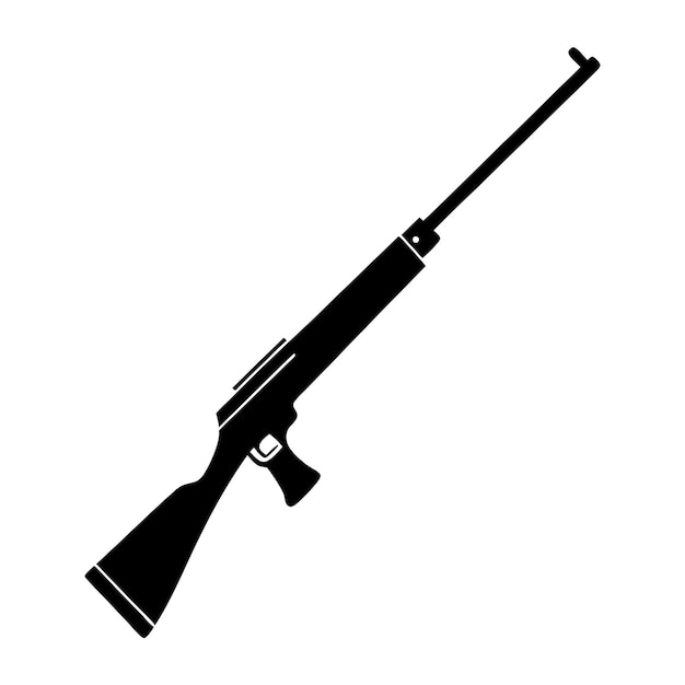 Silueta de rifle aislada en el vector de fondo blanco 26