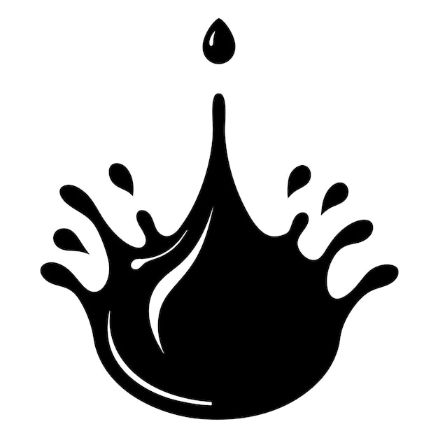 Silueta de salpicaduras de agua negra