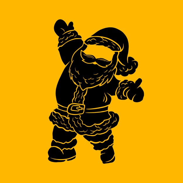 Silueta Santa Claus Diseño Vectorial Linda Navidad Fresca Plano