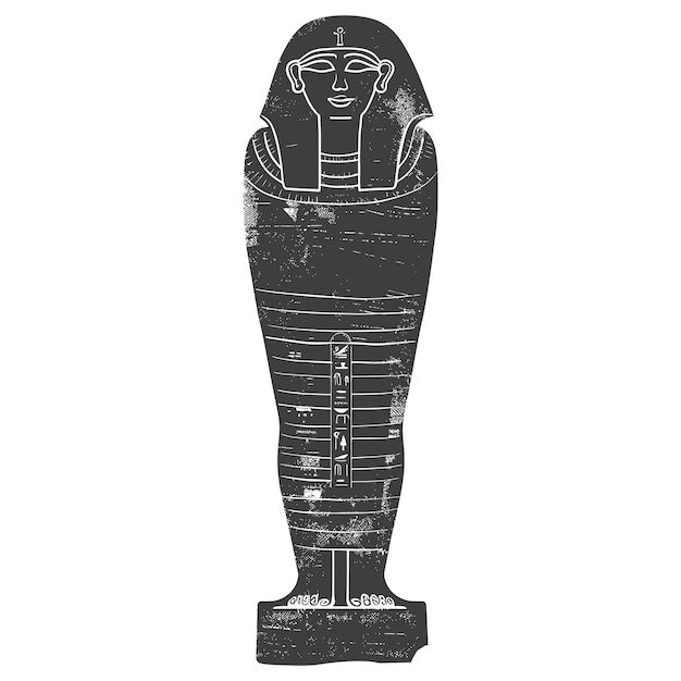Silueta del sarcófago del antiguo Egipto color negro sólo