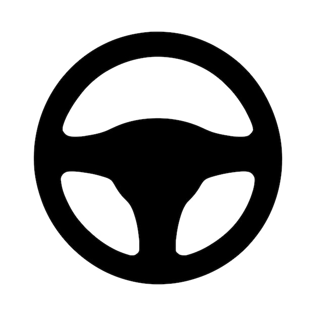 Silueta sencilla del volante del automóvil