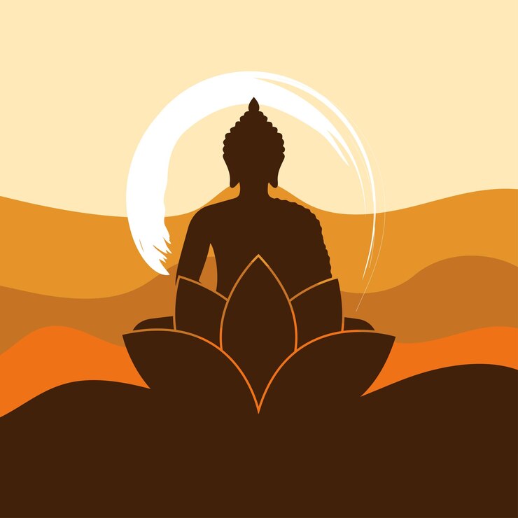 La silueta del Señor Buda vecor