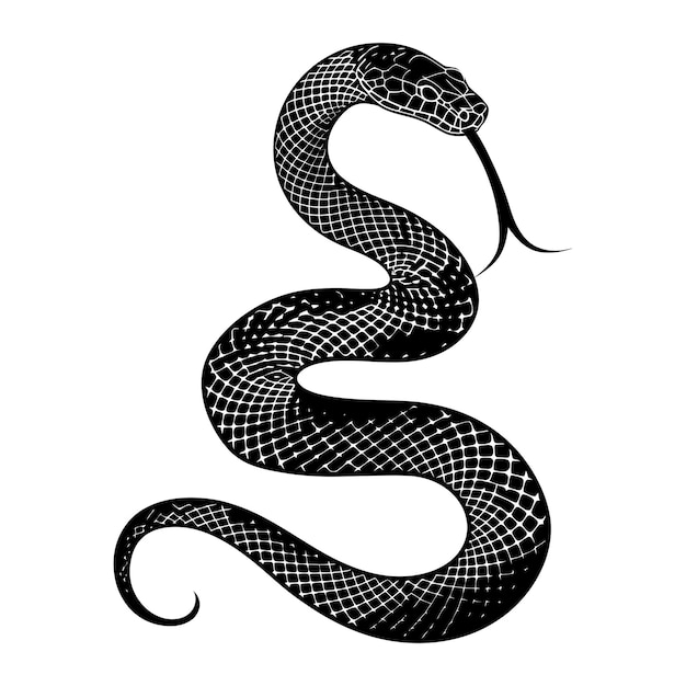 Vector silueta de serpiente de color negro sólo todo el cuerpo