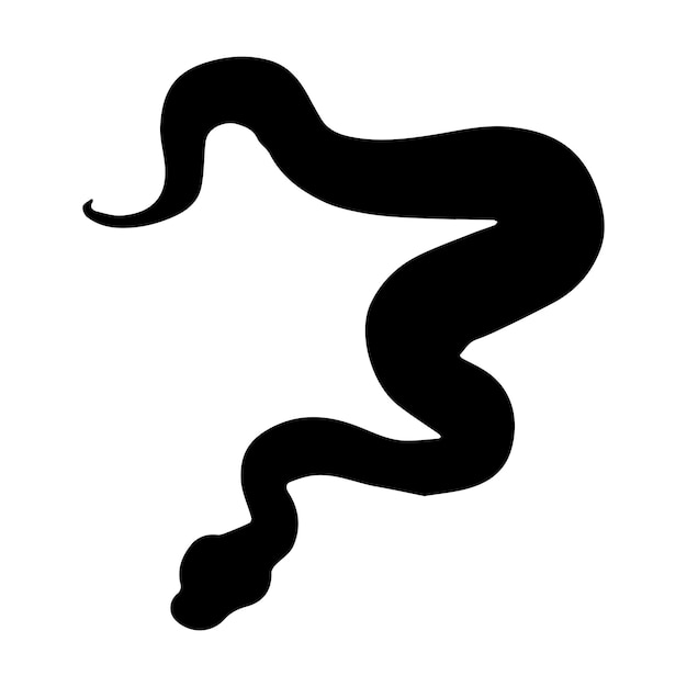 silueta de serpiente negra aislada con fondo blanco