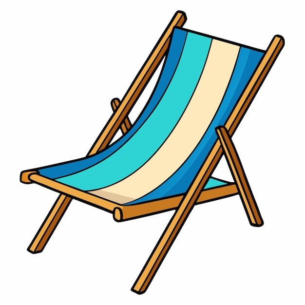silueta de la silla de playa e ilustración vectorial