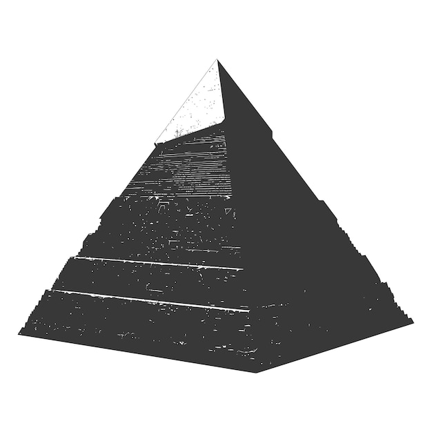 Vector silueta del símbolo de la antigua pirámide egipcia logotipo color negro sólo