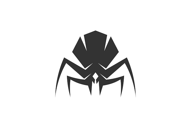 Silueta de símbolo de icono de diseño de logotipo de araña negra