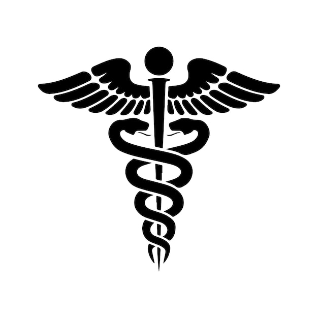 Silueta del símbolo médico de Caduceo