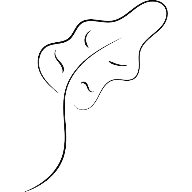 Una silueta simple de una hoja