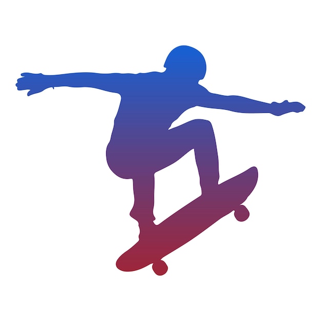 Silueta de una sola bailarina de longboard