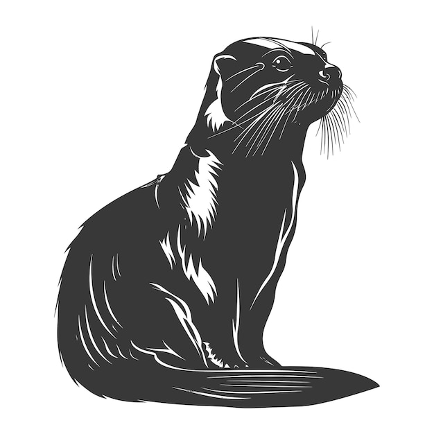 Vector silueta sólo el color negro del animal de la nutria