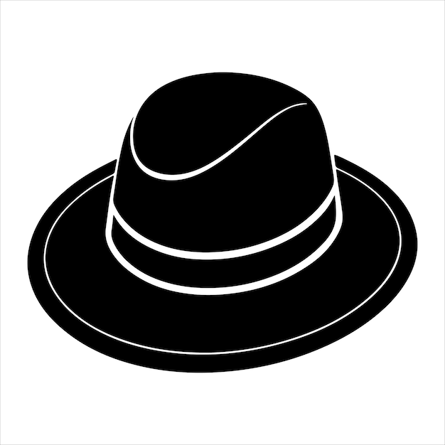 silueta del sombrero fondo blanco