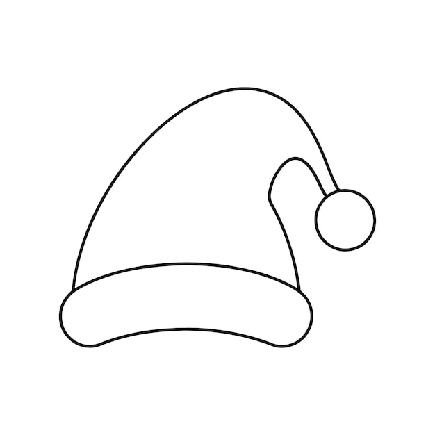 silueta de sombrero de Navidad diseños de ilustración vectorial contorno de la línea de arte de la gorra de Navidad