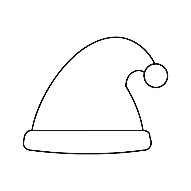 silueta de sombrero de Navidad diseños de ilustración vectorial contorno de la línea de arte de la gorra de Navidad