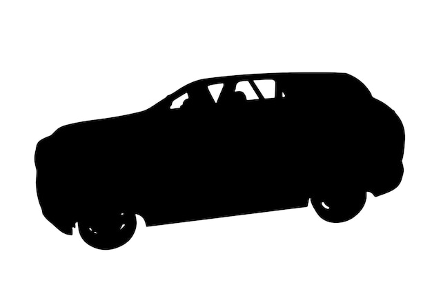 Silueta de SUV en vector de fondo blanco