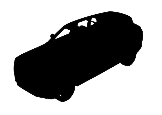 Silueta de SUV en vector de fondo blanco