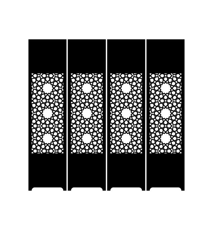 Silueta del tabique oriental de color negro sobre fondo blanco. Ilustración vectorial.