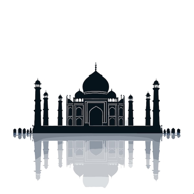 Vector la silueta del taj mahal