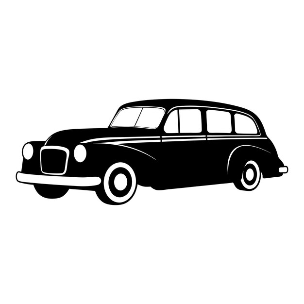 La silueta de un taxi vintage retro