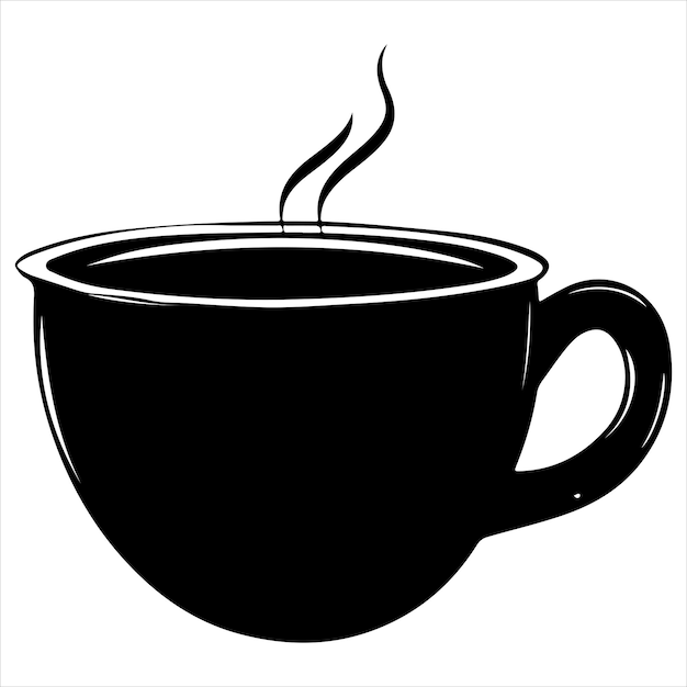 silueta Taza de té sobre un fondo blanco