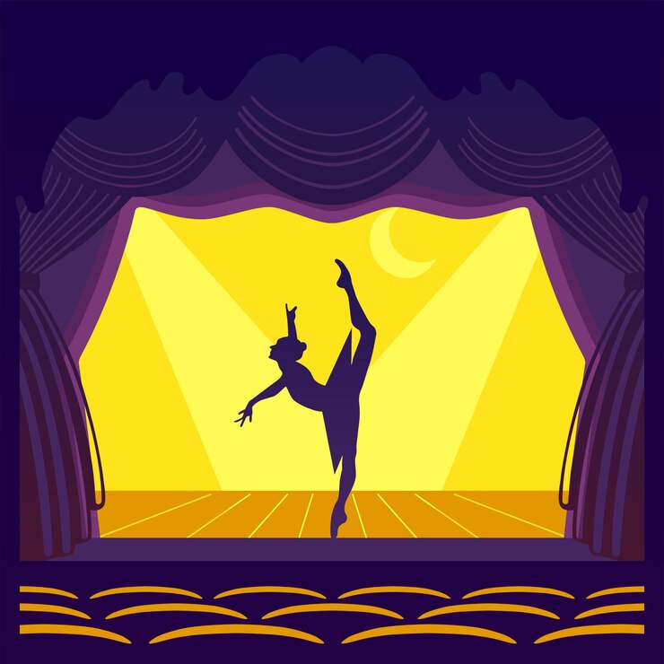 Vector la silueta del teatro de ballet