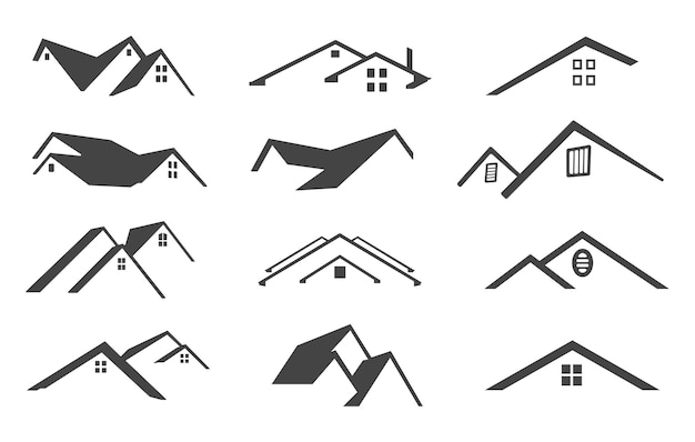 Silueta del techo de la casa Tejado de la casa svg Tejado svg Clipart del techo Tejado silhueta Tejados de la casa conjunto vectorial Icon de techo de casa Logotipo del techo