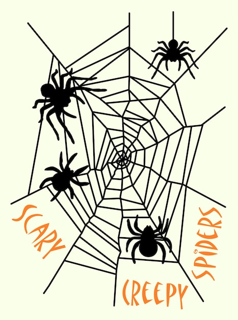 Silueta de tela de araña. Plantilla de arañas espeluznantes. Decoración de Halloween. Signo de esquina colgante. Otoño. bricolaje