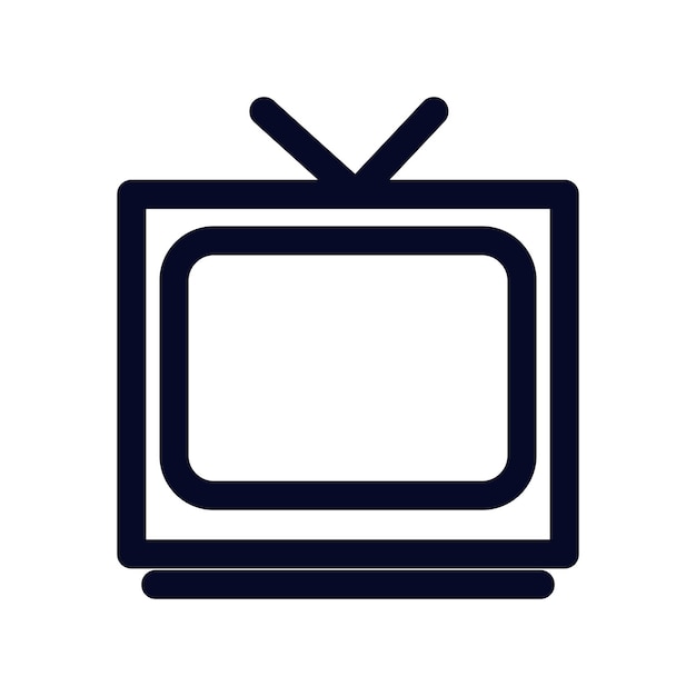 silueta de televisor vectorial sobre fondo blanco